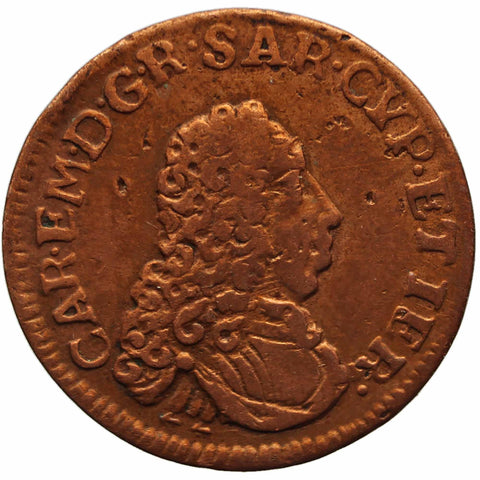 Rare 1732 Cagliarese Coin Charles Emmanuel III Kingdom of Sardinia Italian states