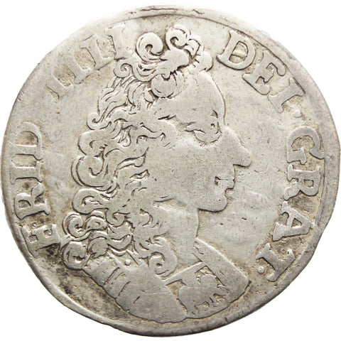 1711 – 1713 8 Skilling Dansk Silver Coin Denmark Frederik IV Type II