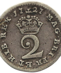 Rare T over T 1727 2 Pence Maundy Coinage George I Great Britain Silver Coin
