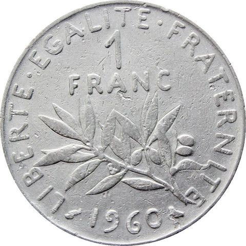 1960 One Franc France Coin