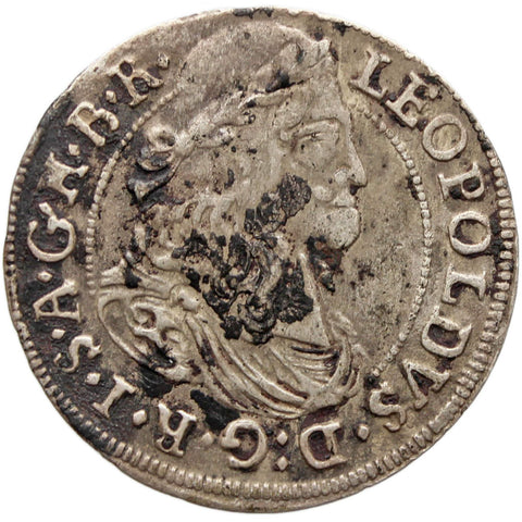 1680 3 Kreuzer Austria – Habsburg Coin Leopold I Silver Hall Mint