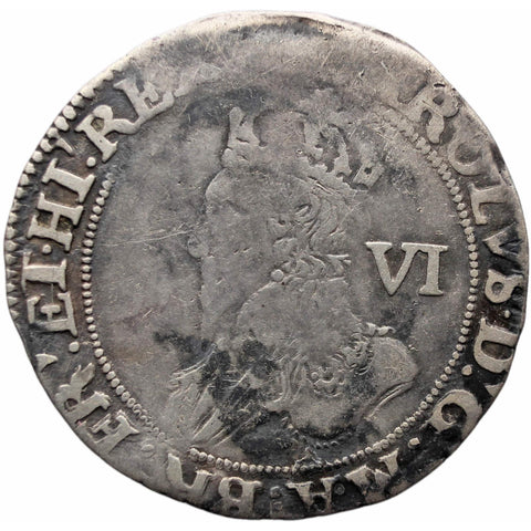 England 1632 – 1633 Sixpence Charles I Coin Hammered Silver 4th Bust Group D