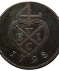 1798 1 Keping British East Indies Sumatra Coin Error Arabic 3 Soho Mint