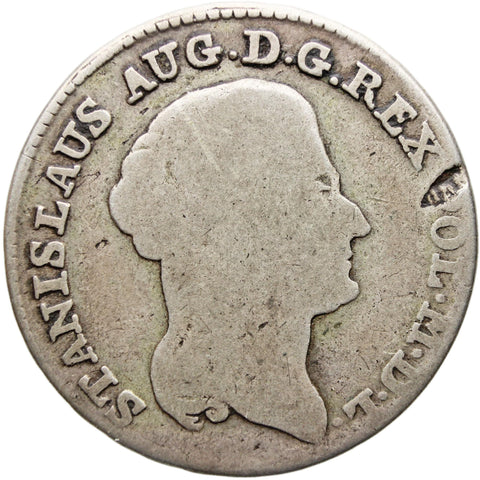 1792 MV 8 Groschen Poland Coin 2 Złote Stanisław August Poniatowski Warszawa mint Dwuzłotówka koronna Silver