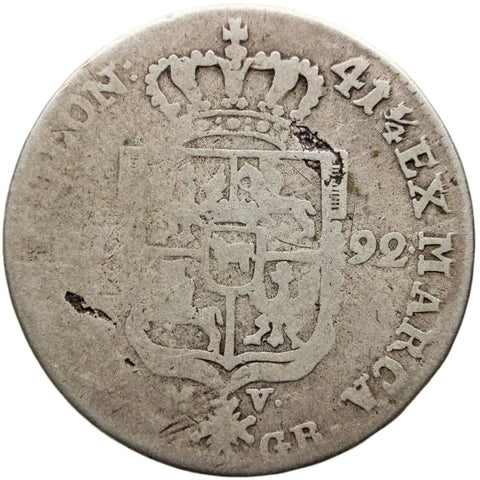 1792 MV 8 Groschen Poland Coin 2 Złote Stanisław August Poniatowski Warszawa mint Dwuzłotówka koronna Silver