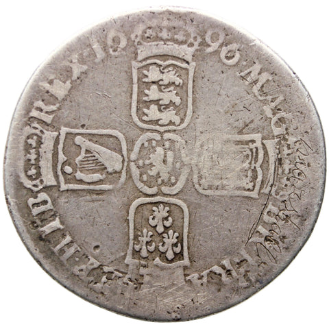 1696 Shilling William III Great Britain Coin Silver Error GVLIELMVSS