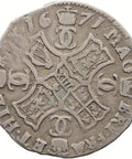 1671 1 Merk Scotland Coin Charles II Silver