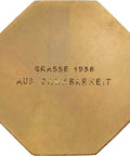 1936 Gratitude Sport Grasse Switzerland Medal Match Dankbarkeit