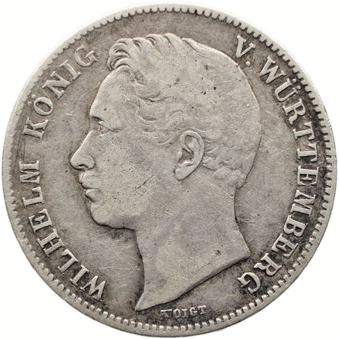 1841 Half Gulden Kingdom of Württemberg Germany Coin Wilhelm I Silver