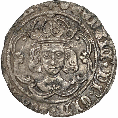 1493-1495 Henry VII Groat England Coin Silver Facing Bust issue, class III b, mm. escallop