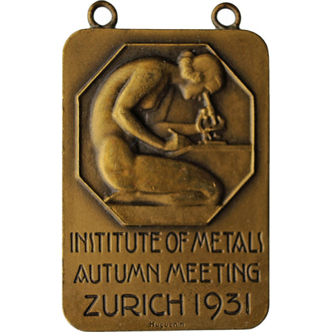 1931 Switzerland Medal Institute of Metals Autumn Meeting Zurich