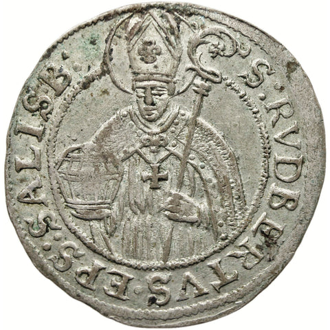 1681 3 Kreuzer Bishopric of Salzburg Austria Coin Max Gandolf von Kuenburg
