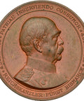 1885 Antique Germany Medal Otto von Bismarck 70th Birthday Medallist Karl Schwenzer