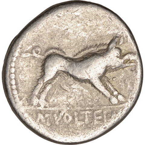 78 BC Roman Republic Denarius Coin Volteia Marcus Volteius Silver