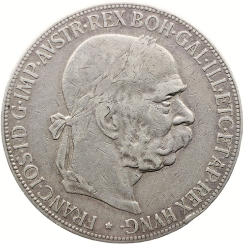 1900 5 Corona Austria Habsburg Coin Franz Joseph I Silver