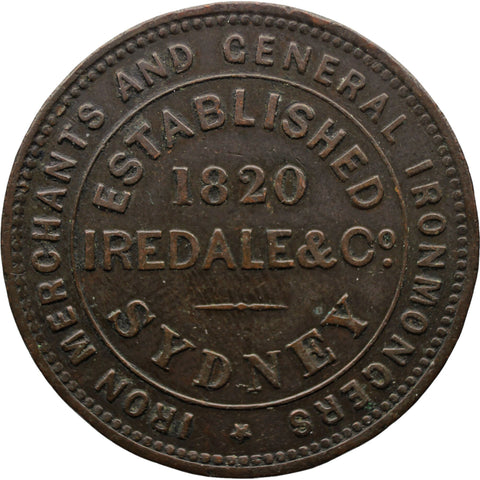 1820 1 Penny Australia Token Iredale & Co Sydney New South Wales