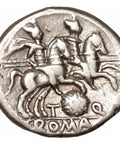 126 BC Roman Republic Coin Quinctia T. Quinctius Flamininus Denarius Silver