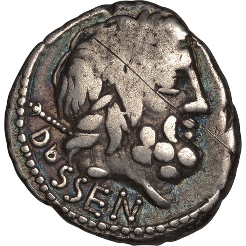 87 BC Roman Republic Denarius Coin Rubria Lucius Rubrius Dossenus Silver