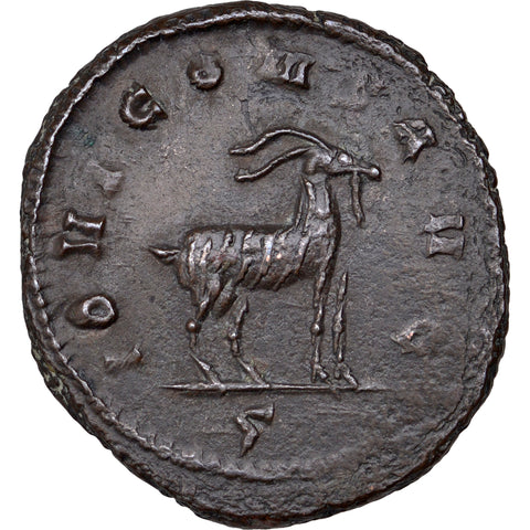 267 - 268 A.D Roman Empire Gallienus Antoninianus Coin Goat Right