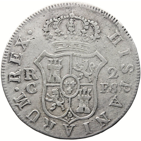 1811 C FS 2 Reales Spain Catalonia Coin Ferdinand VII Silver