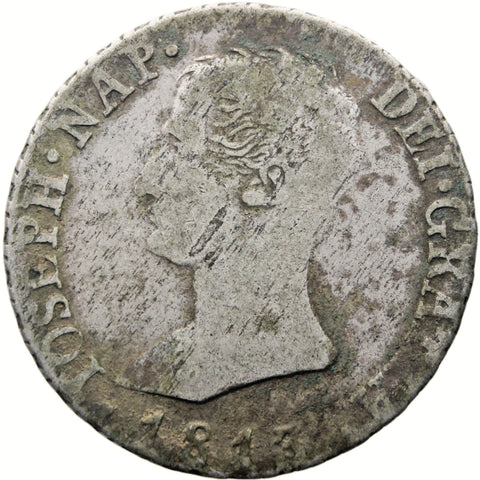 1813 RN 4 Reales Spain Coin Jose I Bonaparte Silver Madrid Mint