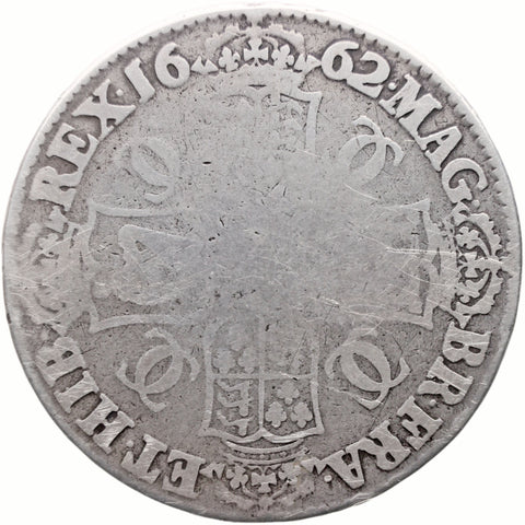 1662 Crown Charles II Coin UK Silver