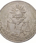1872 Zs H One Peso Mexico Coin Silver Mint Zacatecas City