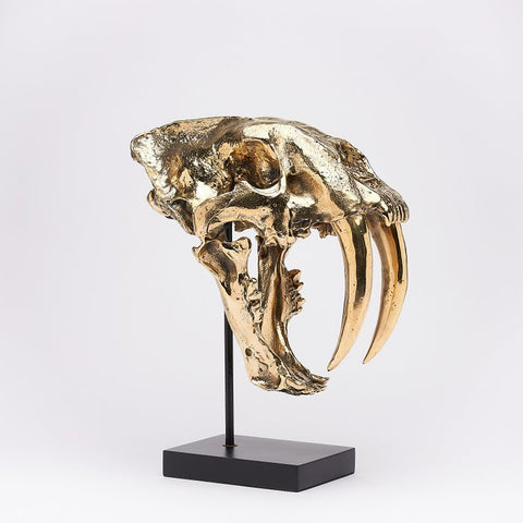 Jake Richmond - Sculpture of a Skull of a Sabre-Toothed Tiger / Scale 1:1 - Bronze - ZipZappa