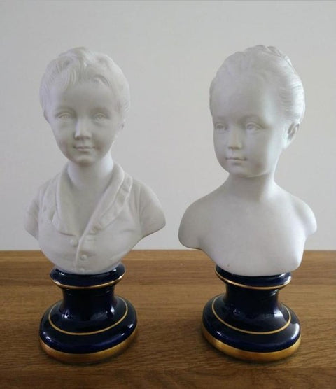 Limoges - Busts - Boy and Girl (2) - Porcelain - ZipZappa