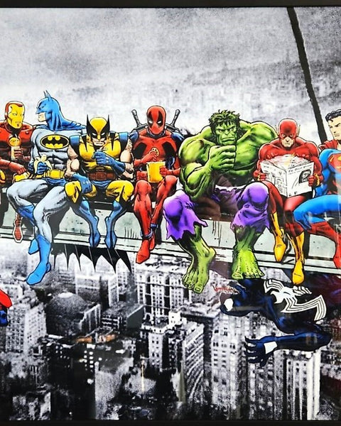 Patryk Konrad & Schevsky - Superheroes Lunch atop a Skyscraper - limited edition - ZipZappa