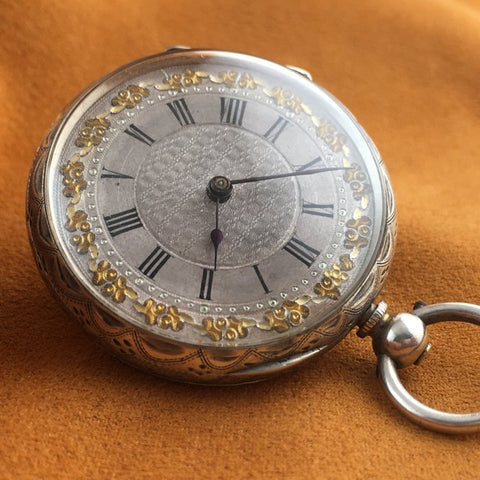 Swiss Silver dial Pocket watch - Stunning details - NO RESERVE PRICE - Unisex - 1850-1900 - ZipZappa