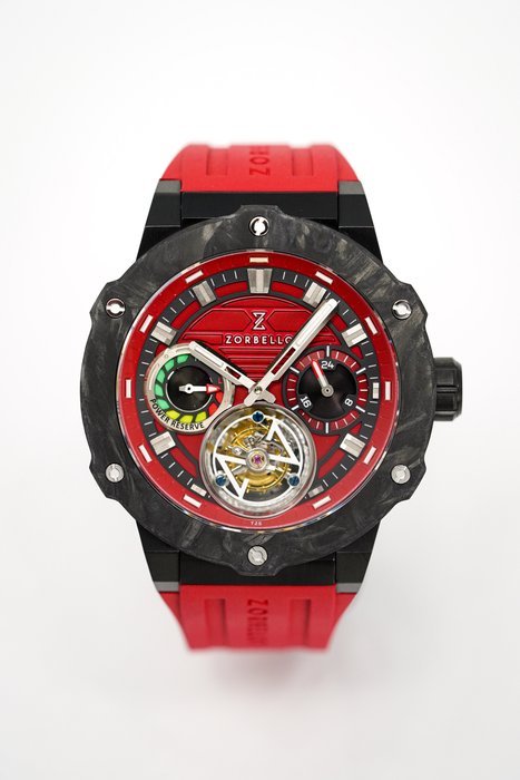 Zorbello - T3 Tourbillon Red Super-LuminovaÂ® Tritium + Free Watch Winder - ZBAD002 + FREE SHIPPING - Men - 2011-present - ZipZappa