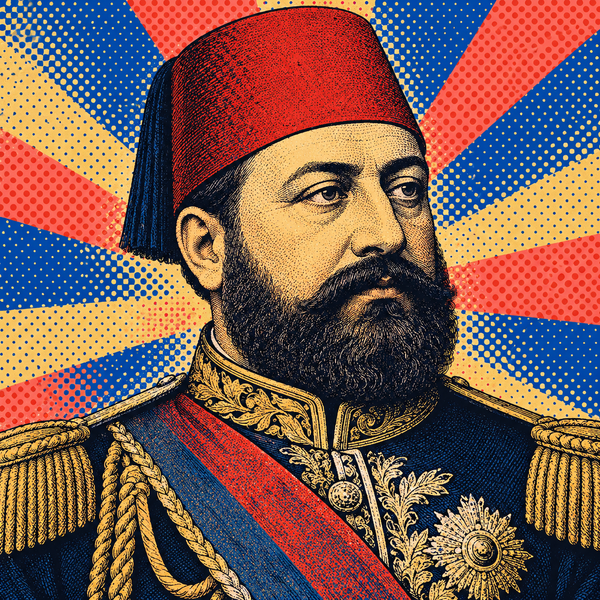Pop art portrait of Abdulaziz for the coin collection