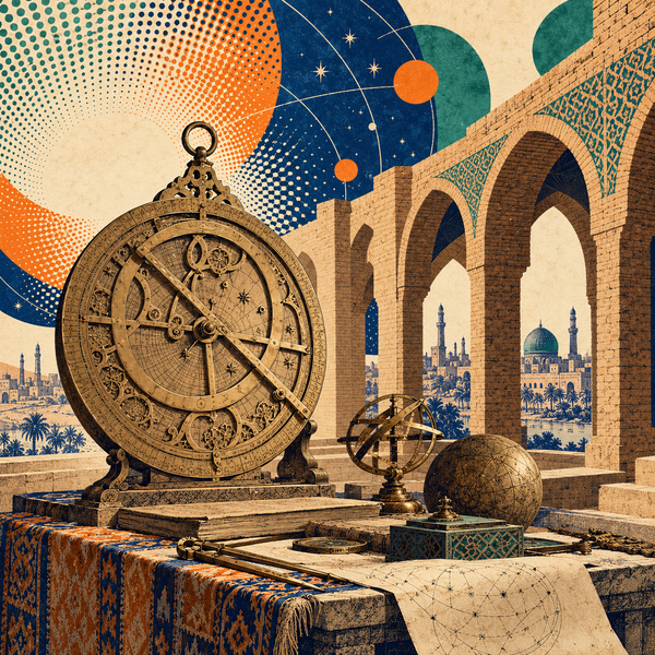 Pop art historical illustration for Al-Ma’mun coins