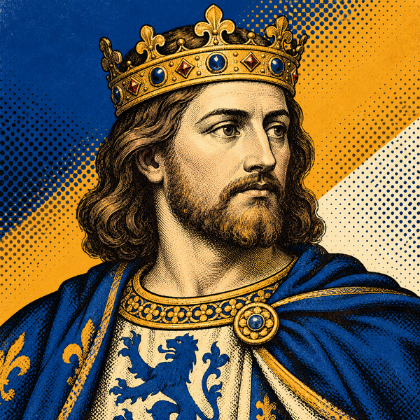 Pop art engraved portrait of Alexander III of Scotland