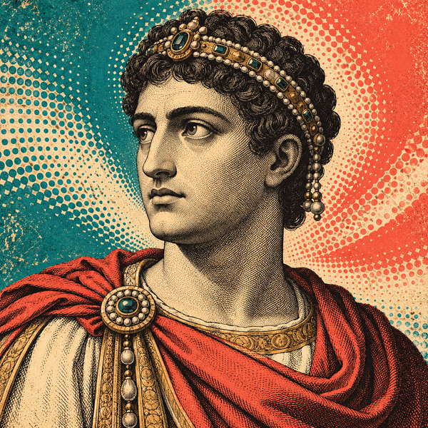 Pop art engraved portrait of Arcadius