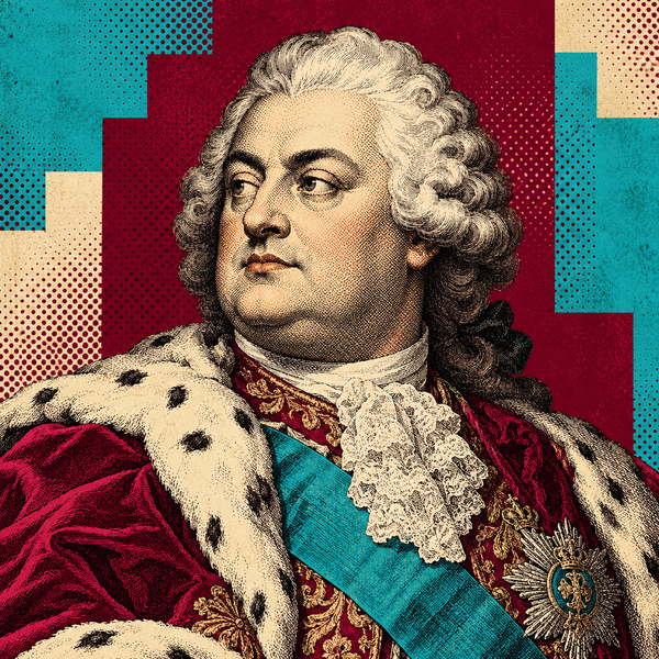 Pop art engraved portrait of Augustus III of Poland