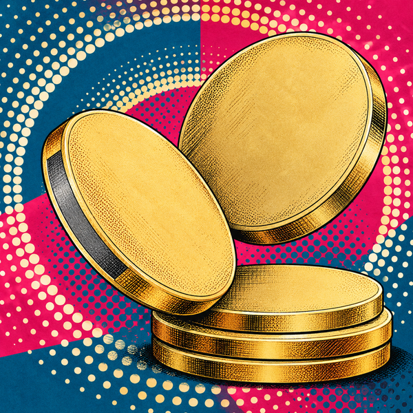 Pop art illustration of brass-clad steel coin blanks