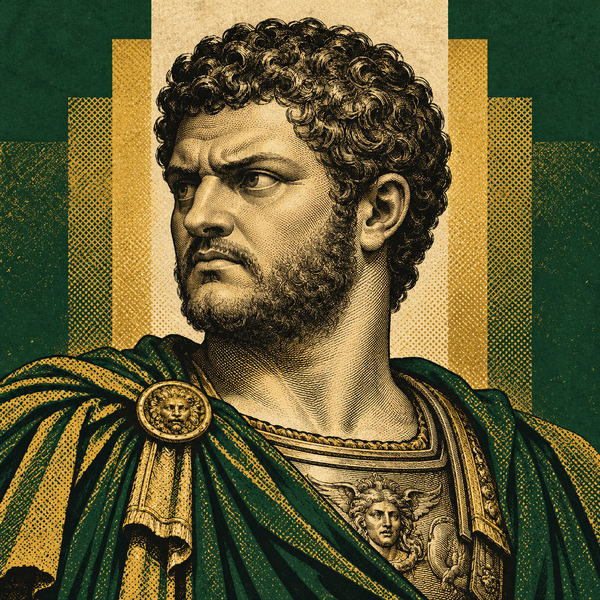 Pop art engraved portrait of Caracalla