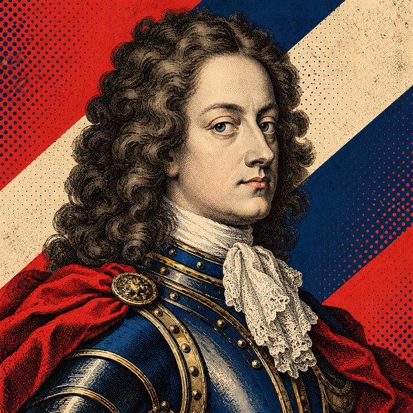 Pop art engraved portrait of Charles XI of Sweden