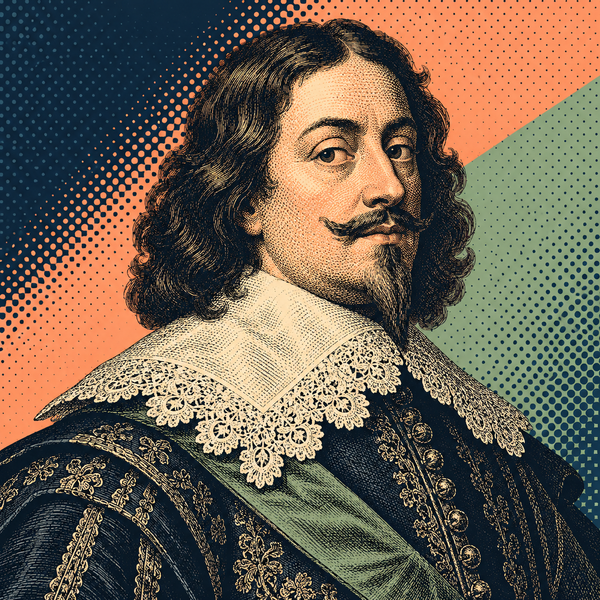 Pop art portrait of Christian IV of Denmark and Norway for the coin collection