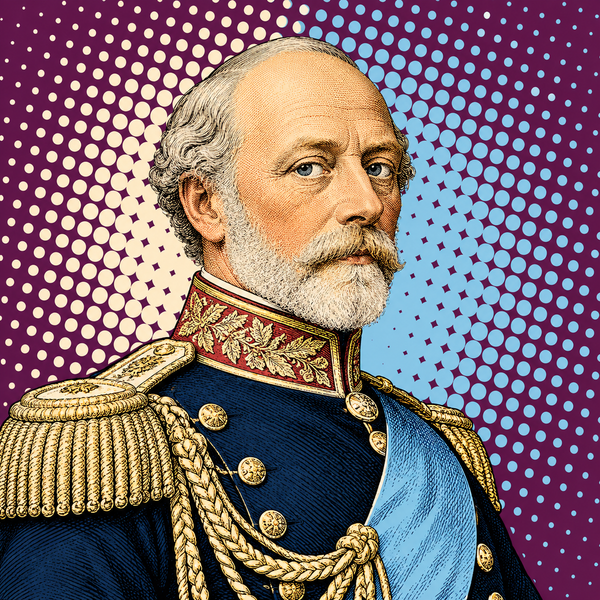 Pop art portrait of Christian IX of Denmark for the coin collection