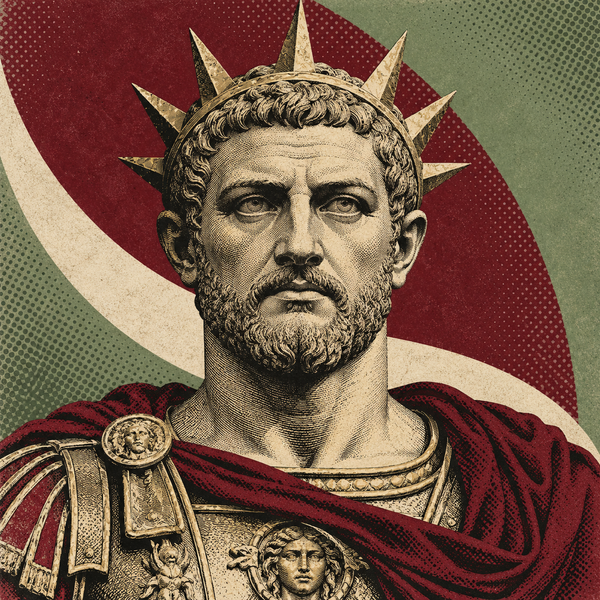 Pop art Roman portrait of Claudius II Gothicus for the coin collection