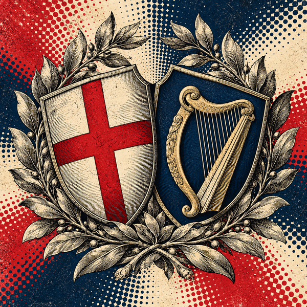 Pop art historical illustration for Commonwealth of England coins