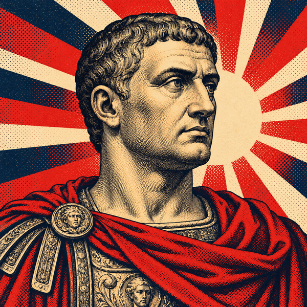 Pop art engraved portrait of Constantius I Chlorus