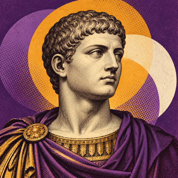 Pop art engraved portrait of Crispus