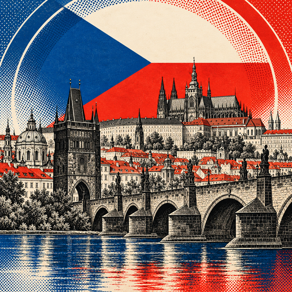 Pop art historical illustration for Czechoslovakia coins