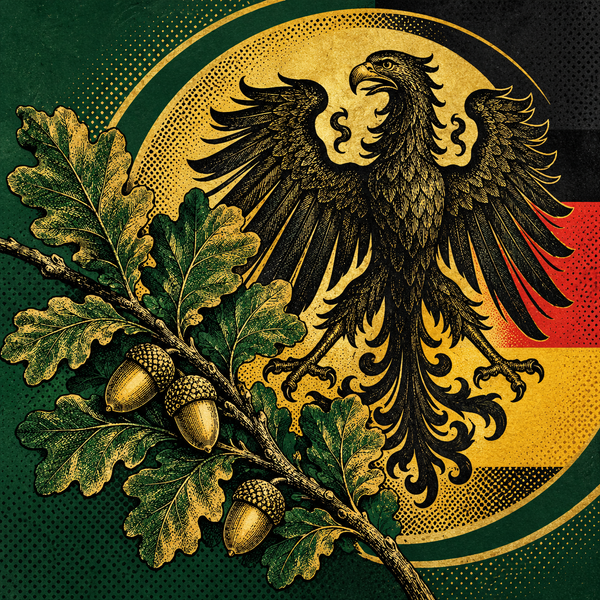 Pop art historical illustration for Federal Republic of Germany coins