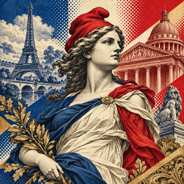 Pop art geographical illustration for France & French Territories coins