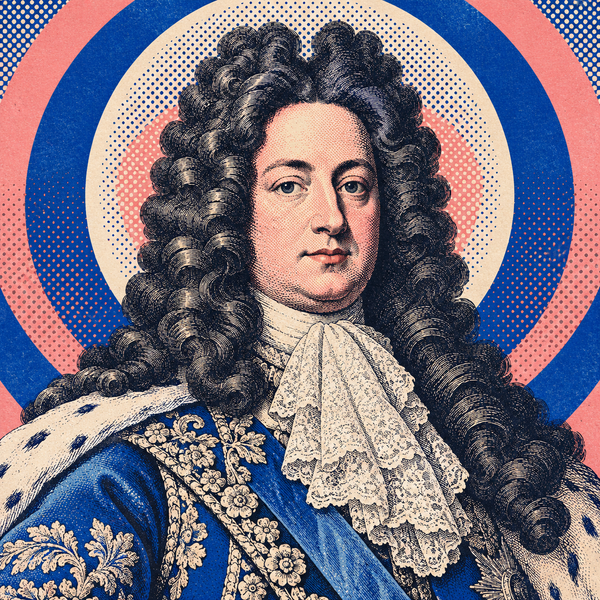 Pop art portrait of Frederick IV of Denmark and Norway for the coin collection